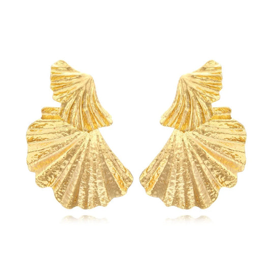 Fan Earrings-Gold